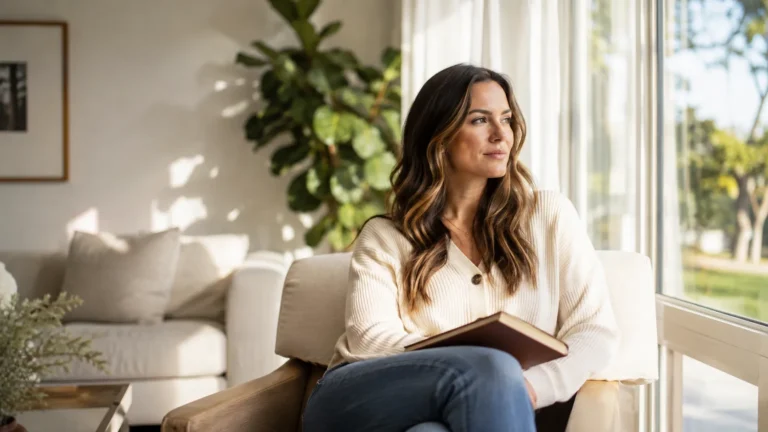 Woman thoughtfully considering another surrogacy journey while sitting beside a sunny window