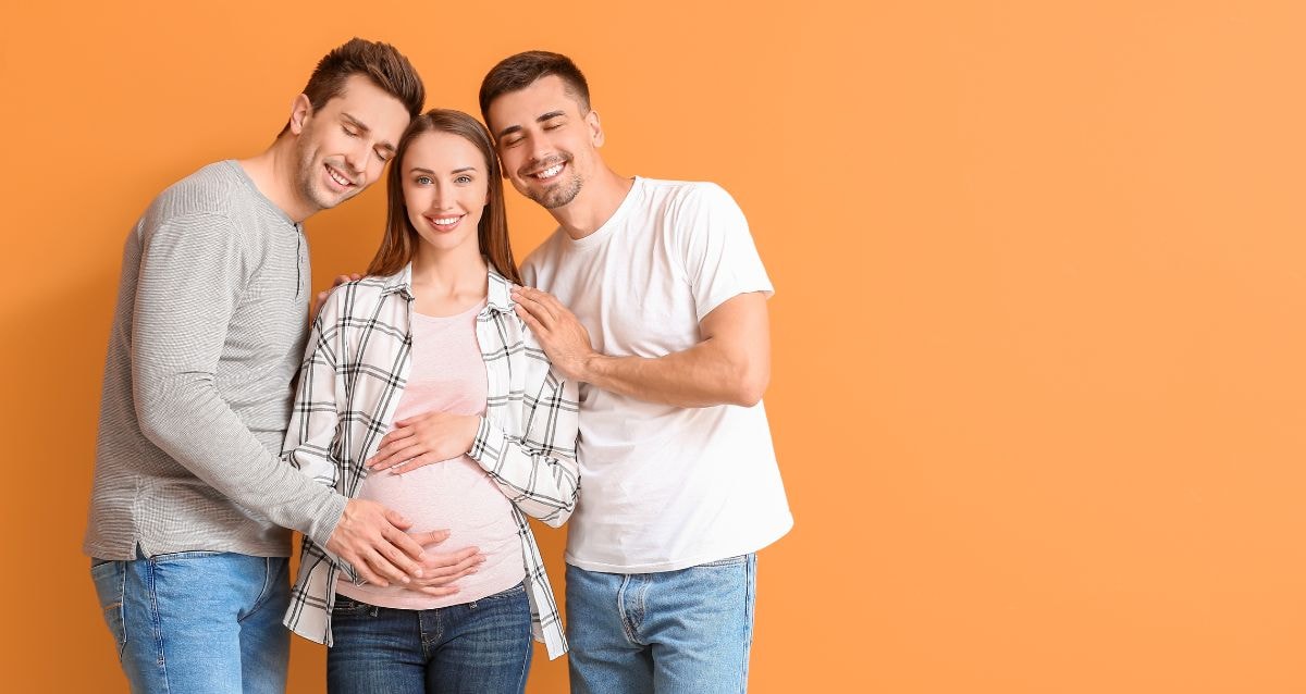 LGBTQ+ Intended parents with their gestational carrier